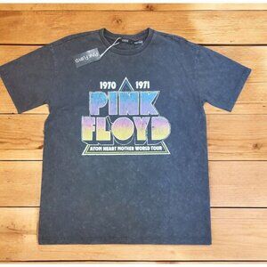 Pink Floyd Tshirt Mens Sz Small Atom Heart Mother World Tour Black Acid Wash Nwt